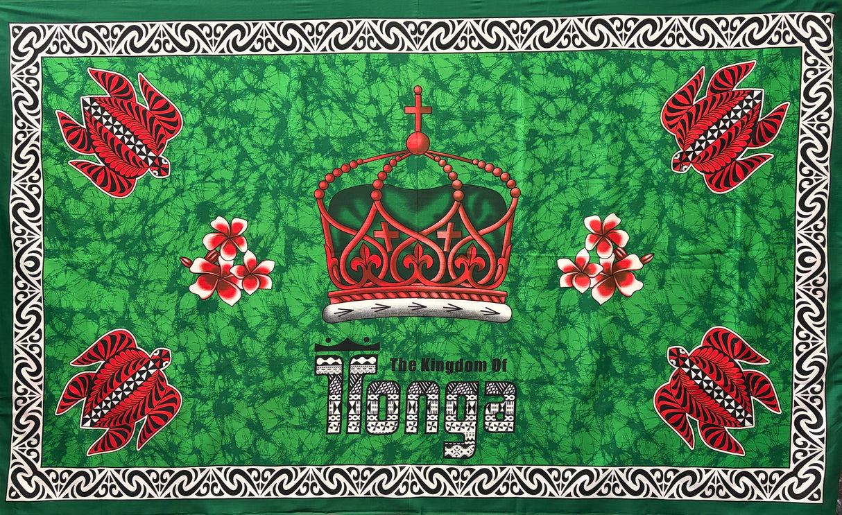 Polyester Sarong Kingdom of Tonga Crown Turtle Plumeria