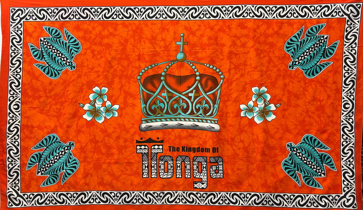 Polyester Sarong Kingdom of Tonga Crown Turtle Plumeria