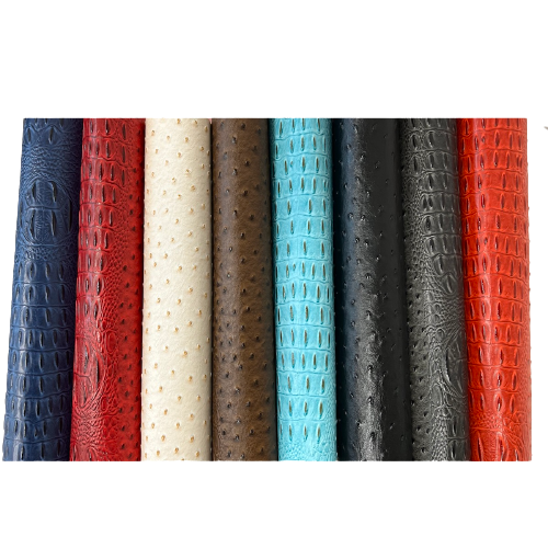 Faux Leather Vinyl Fabric Gatorich II Style, Felt Backed, 54/56" Width, Stiff Texture for Crafts