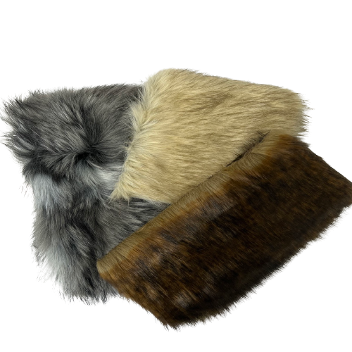 Faux Fur Fabric Wolf Striped 60" Wide