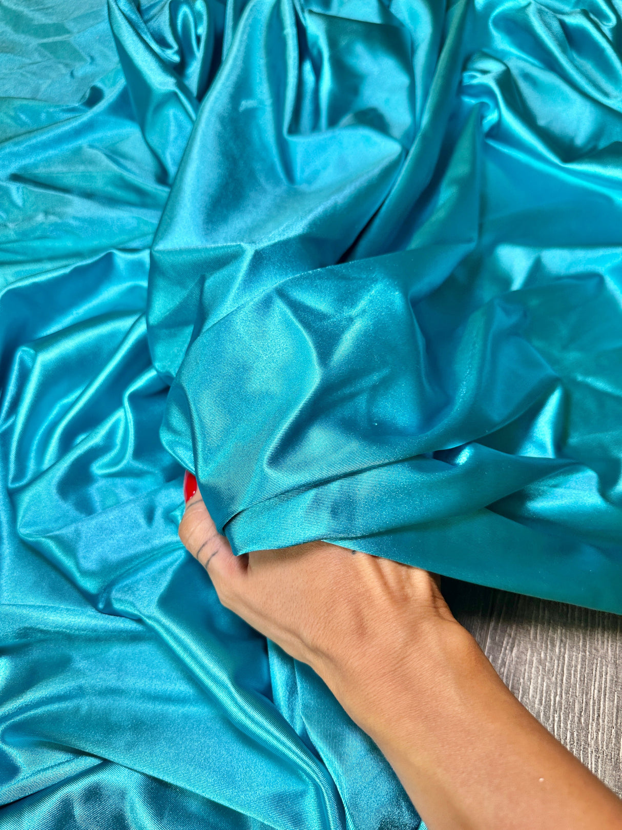 Shiny Nylon Spandex Turquoise