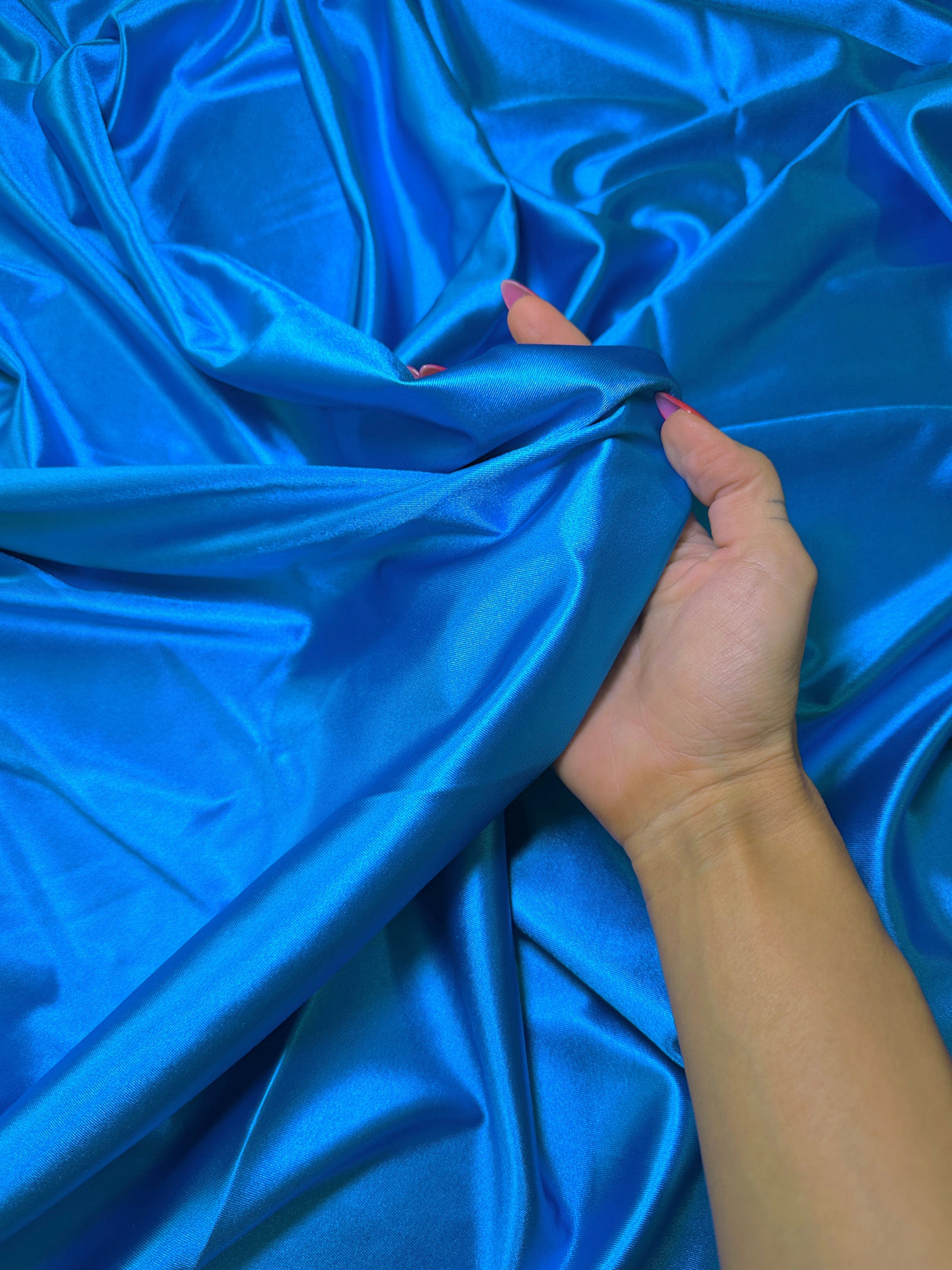 Shiny Nylon Spandex Aqua Blue