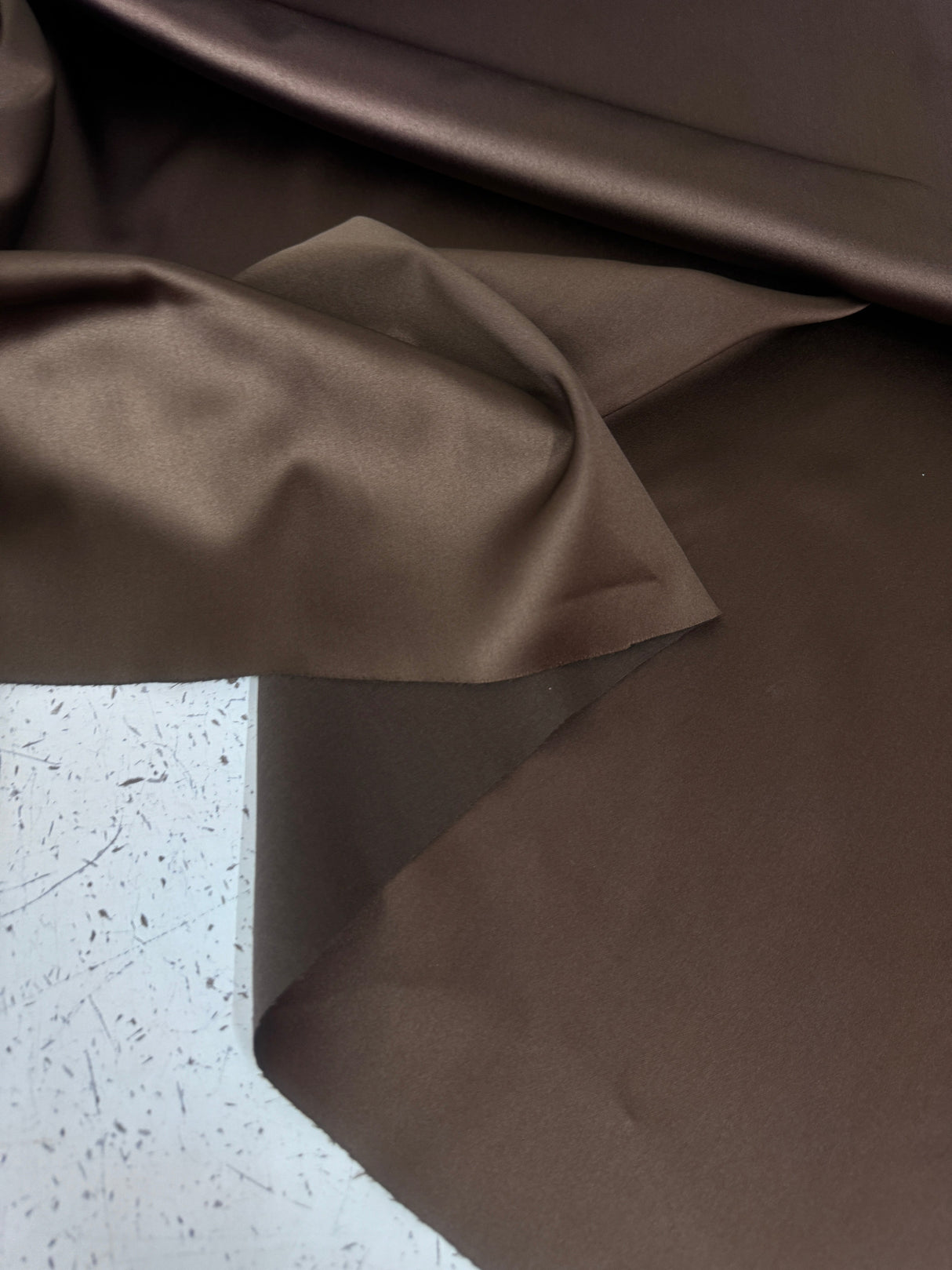 Chocolate Brown Stretch Crepe Back Satin