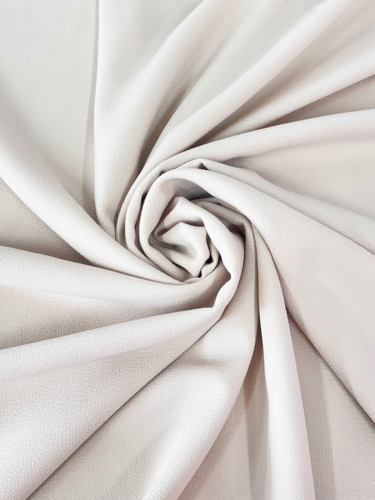 Cream Bubble Textured Stretch Crepe