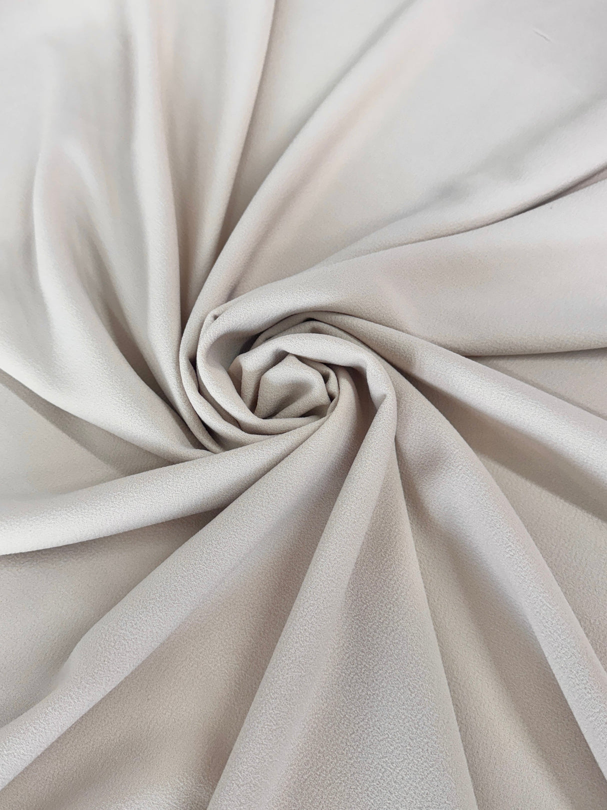 Cream Bubble Textured Stretch Crepe