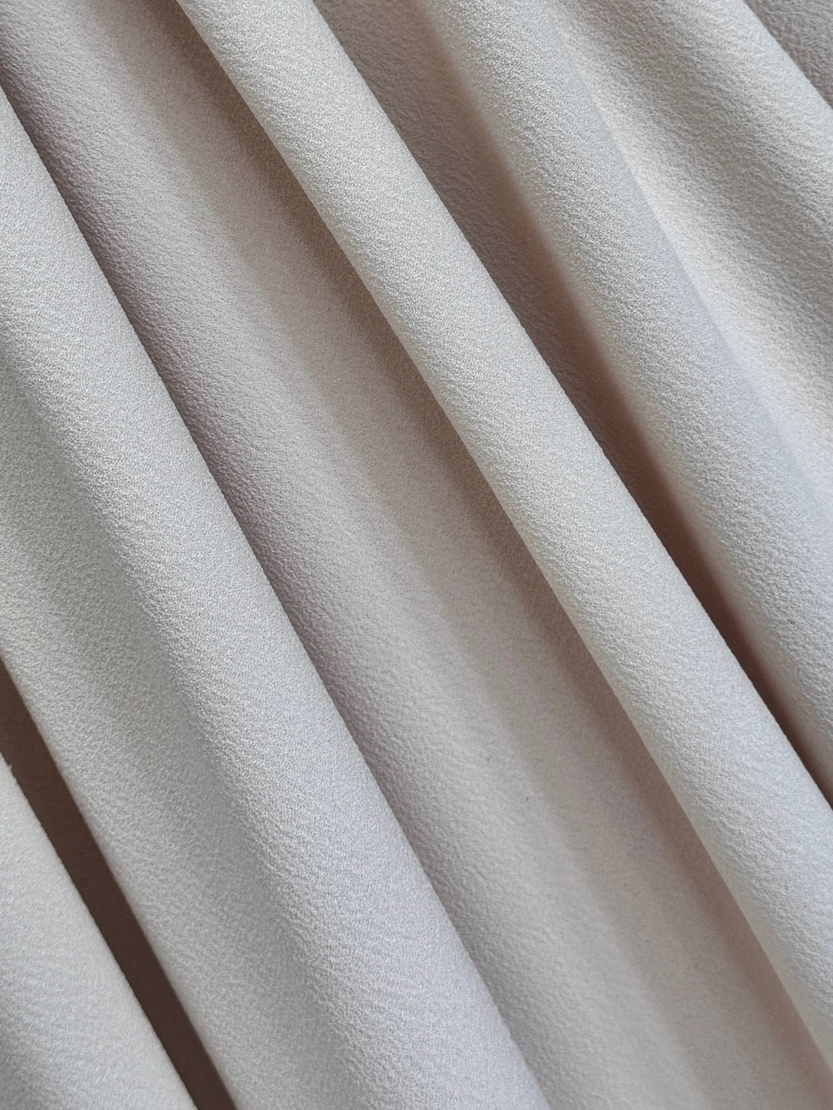 Cream Bubble Textured Stretch Crepe