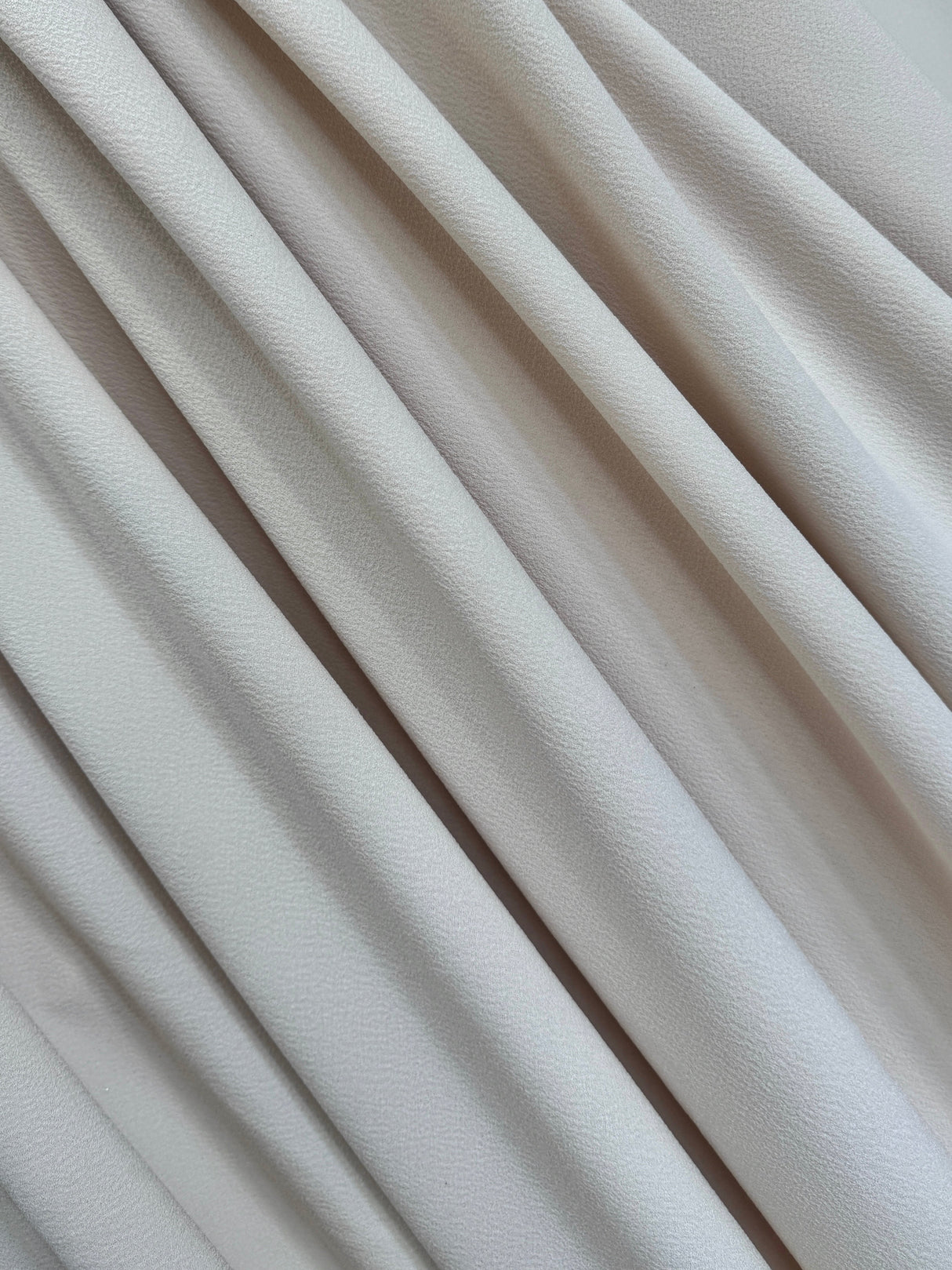 Cream Bubble Textured Stretch Crepe