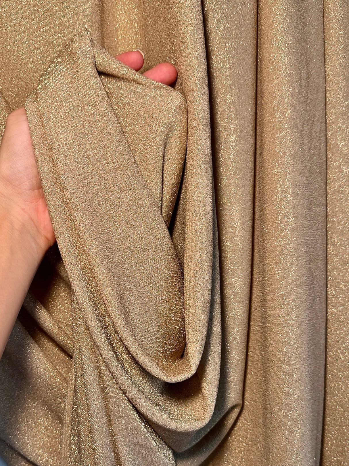 Gold Champagne Stretch Lurex Knit