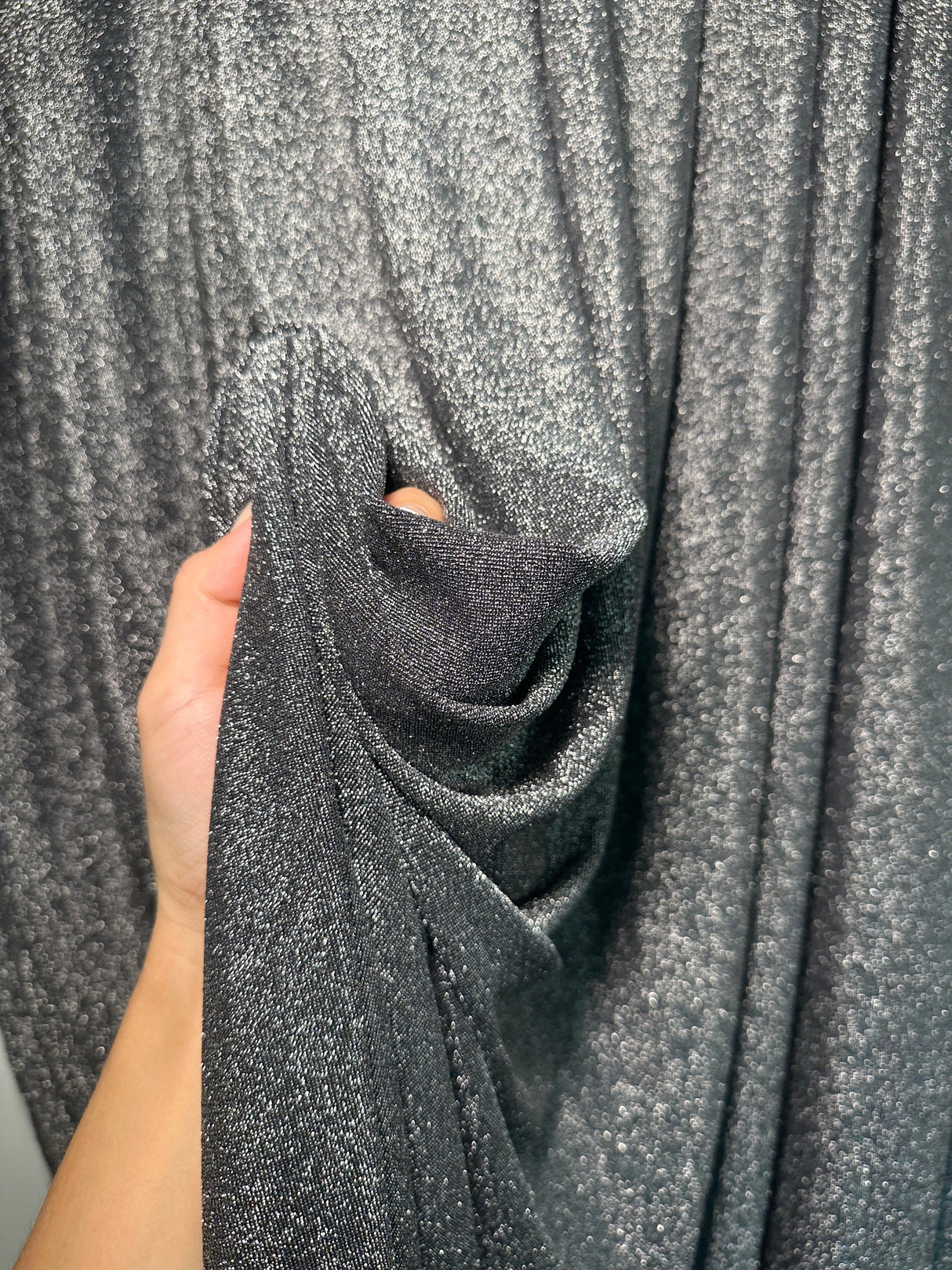 Silver Spandex Lurex Knit