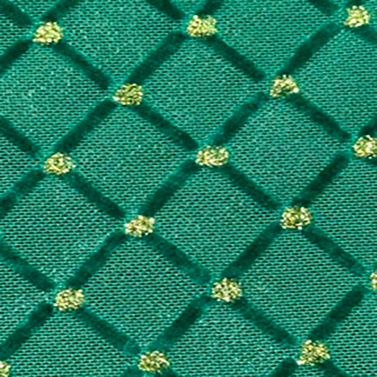 Polyester Mesh Fabric with Glitter, Green Black, 50" Width