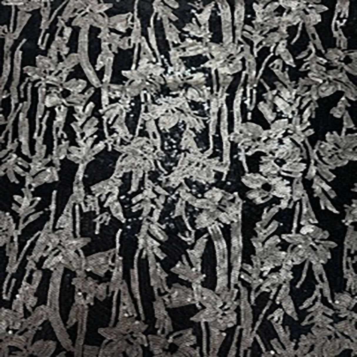 Polyester Mesh Sequin Fabric Black 50" Width