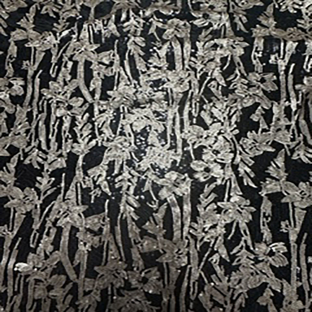 Polyester Mesh Sequin Fabric Black 50" Width