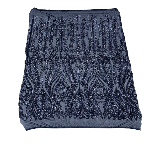 Anault Damask Stretch Sequins Nylon Spandex Mesh Fabric - Damask Sequins, 60" Width, 4-Way Stretch (1 Yard)