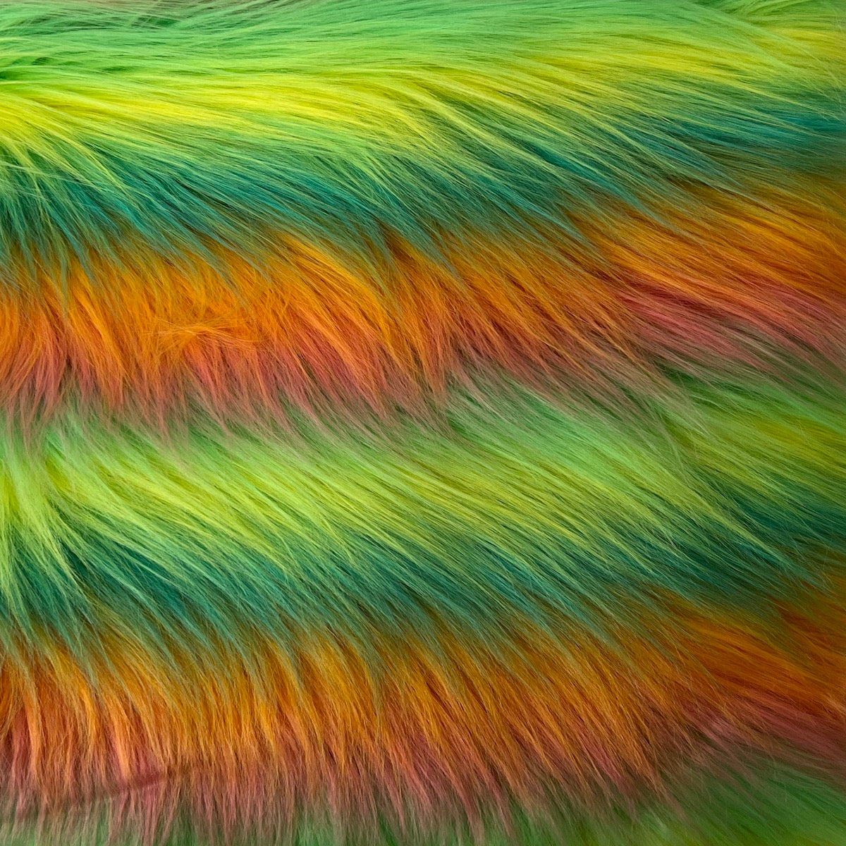 Faux Fur Fabric Striped Long Pile