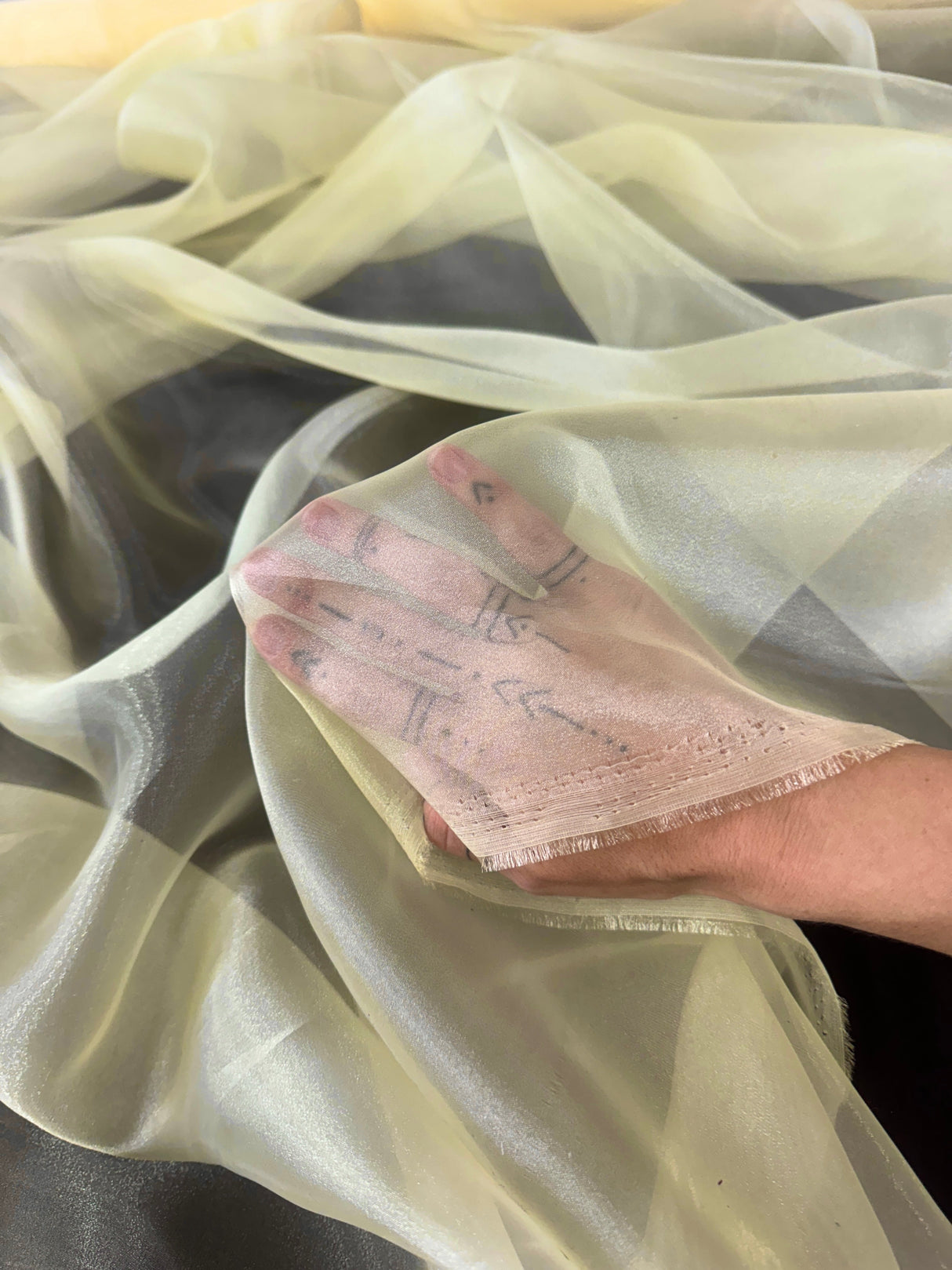 Sheer Crystal Organza Banana Yellow