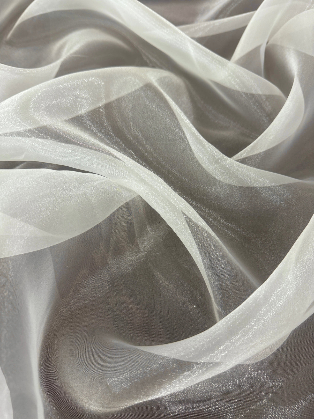 Sheer Crystal Organza Ivory