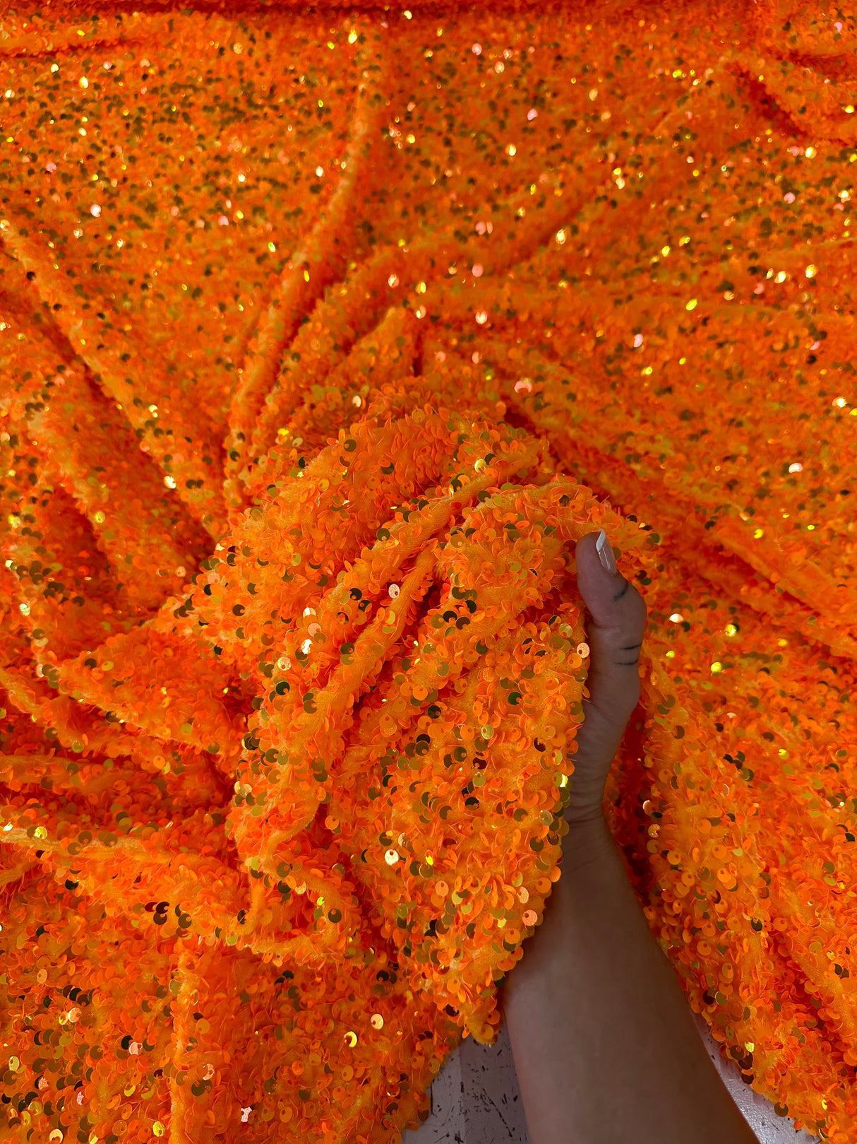 Sequin Velvet Orange