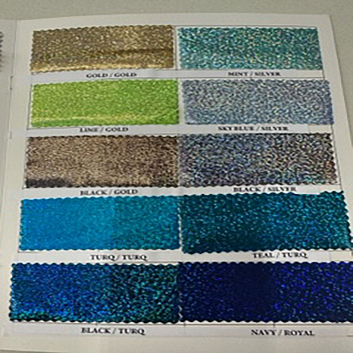 Nylon Spandex Foggy Foil Color Card