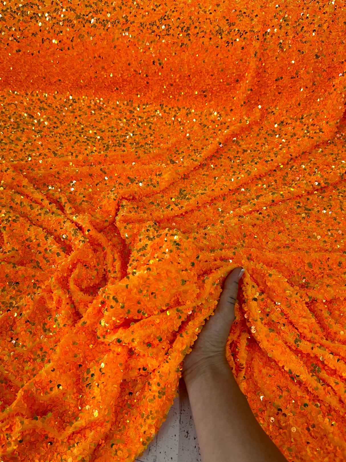 Sequin Velvet Orange