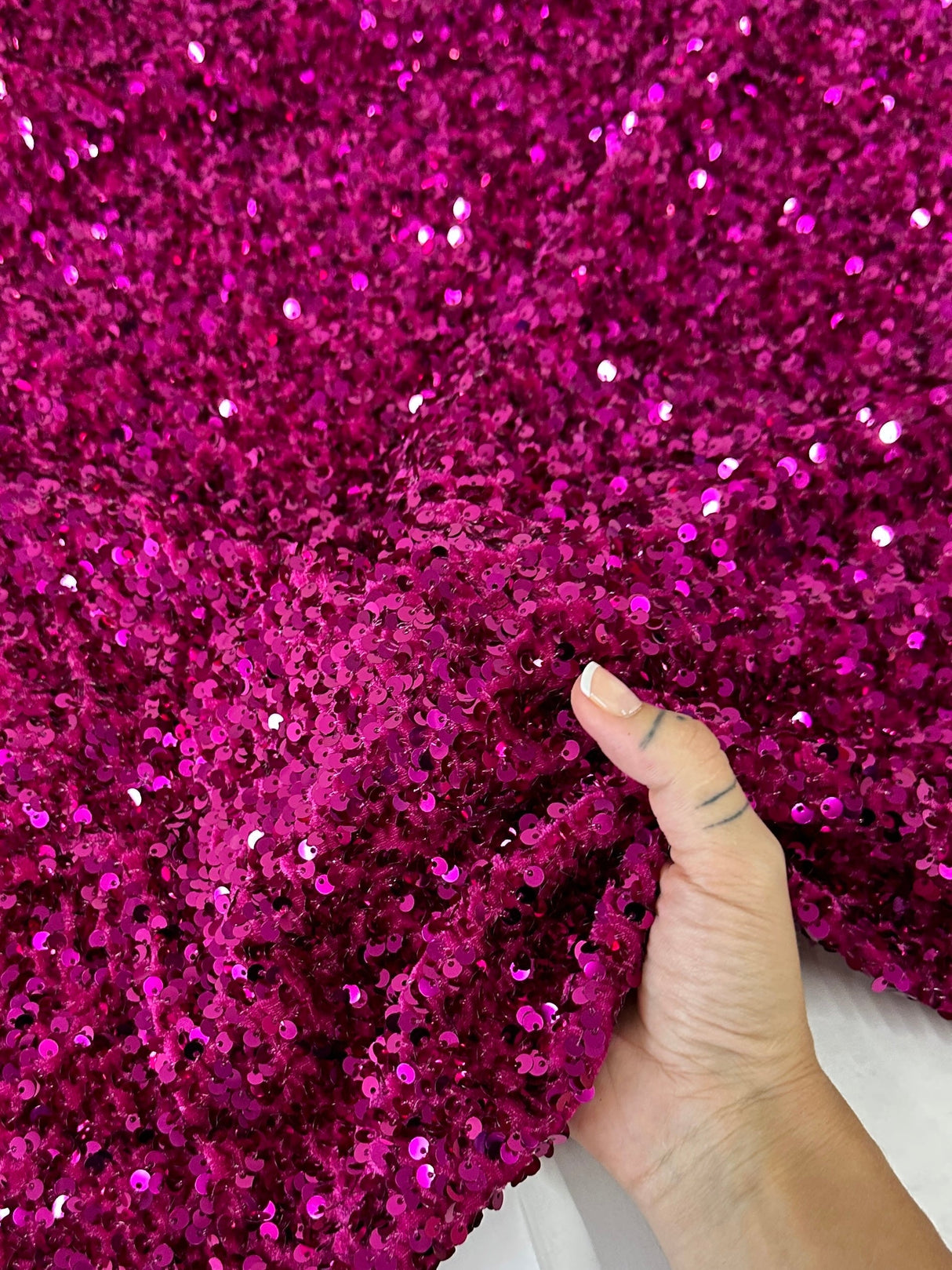 Sequin Velvet Magenta