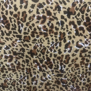 Leopard Print Polyester Spandex Tricot Fabric