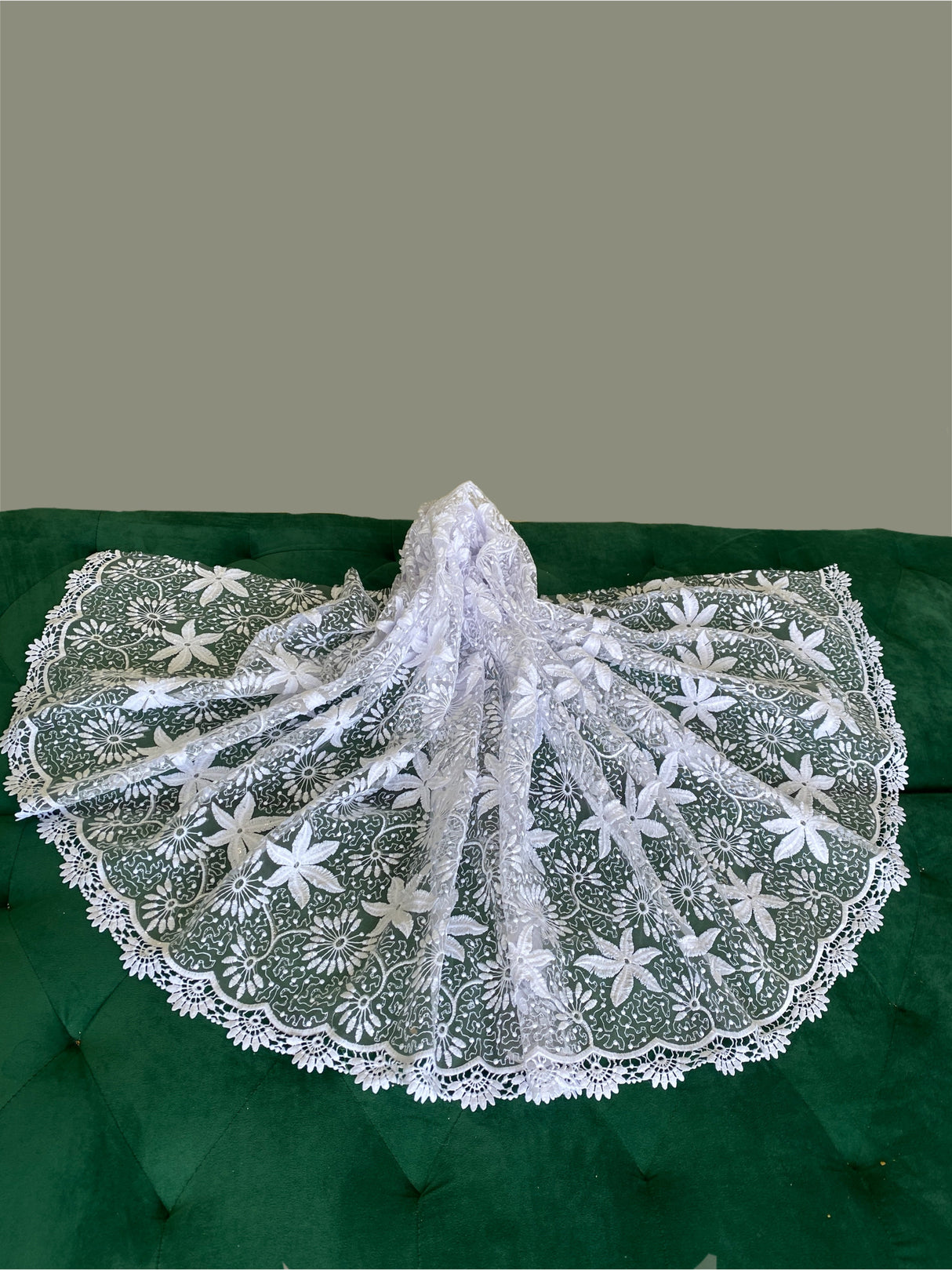 Bridal White Dainty Lace on Mesh
