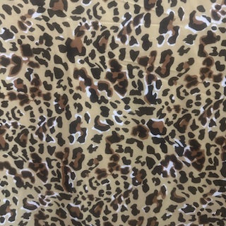Leopard Print Polyester Spandex Tricot Fabric