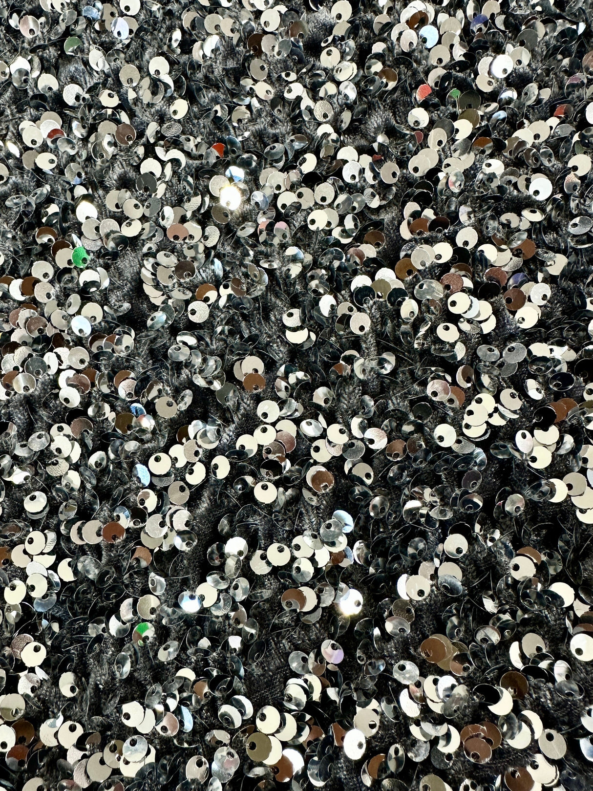 Sequin on Velvet Silver Gray