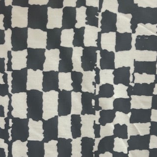 Polyester Spandex Tricot Fabric Black White Checkered 60"
