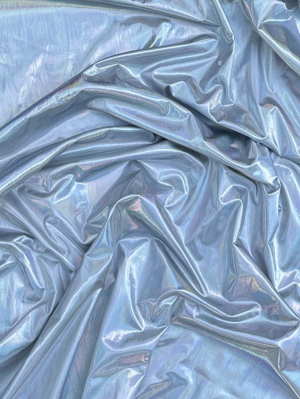 Shiny Silver Coated Spandex Pleather