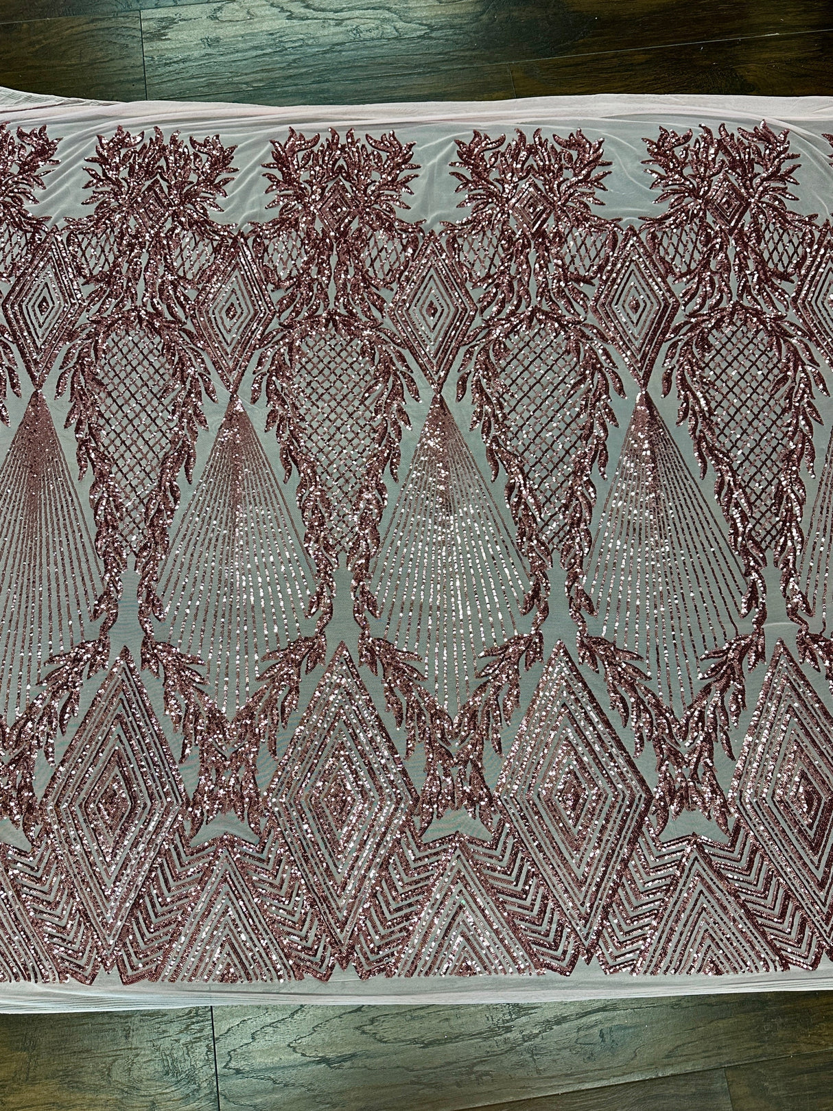 Stretch Sequin Mesh in Blush Pink