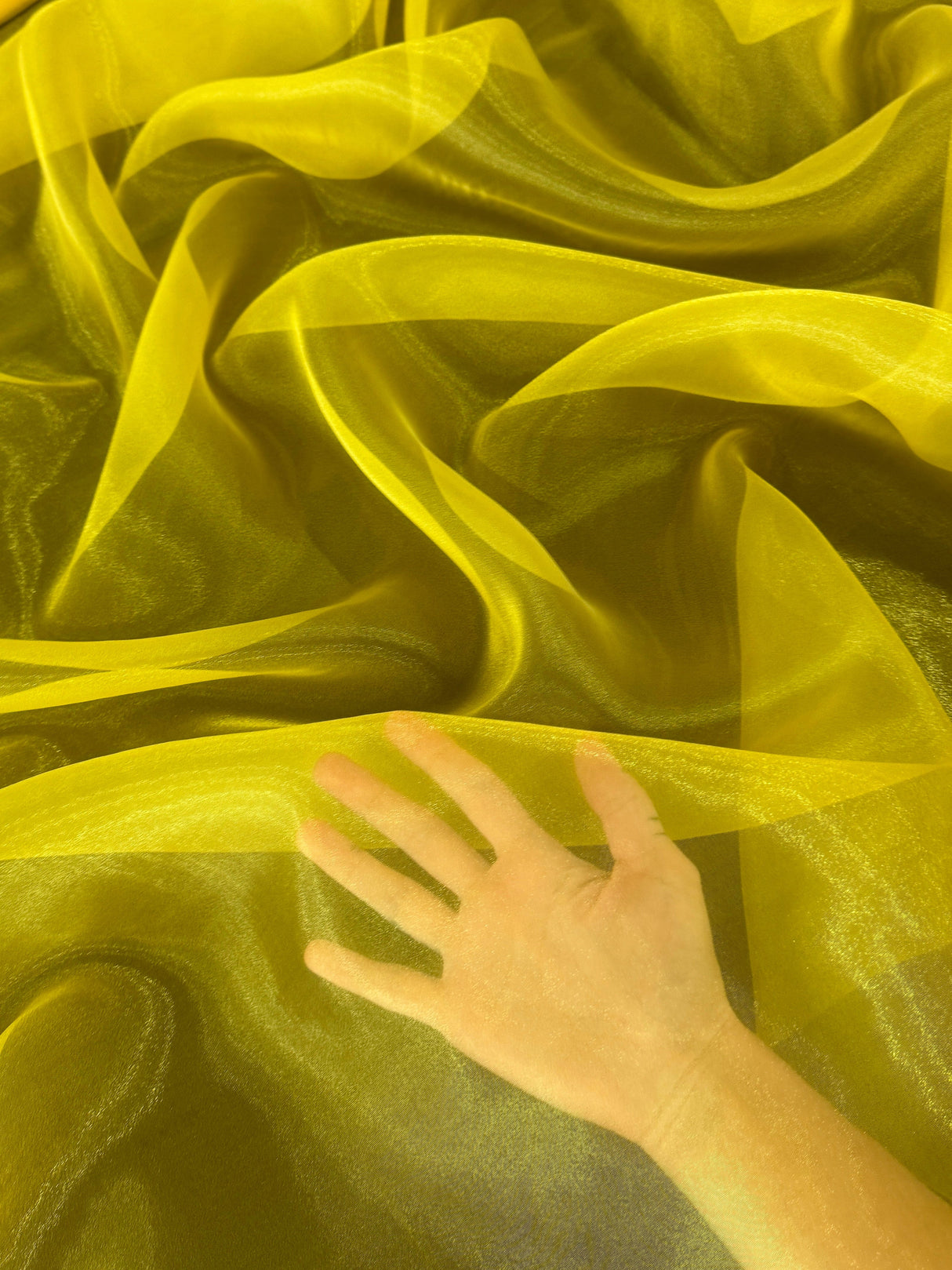 Sheer Crystal Organza Yellow