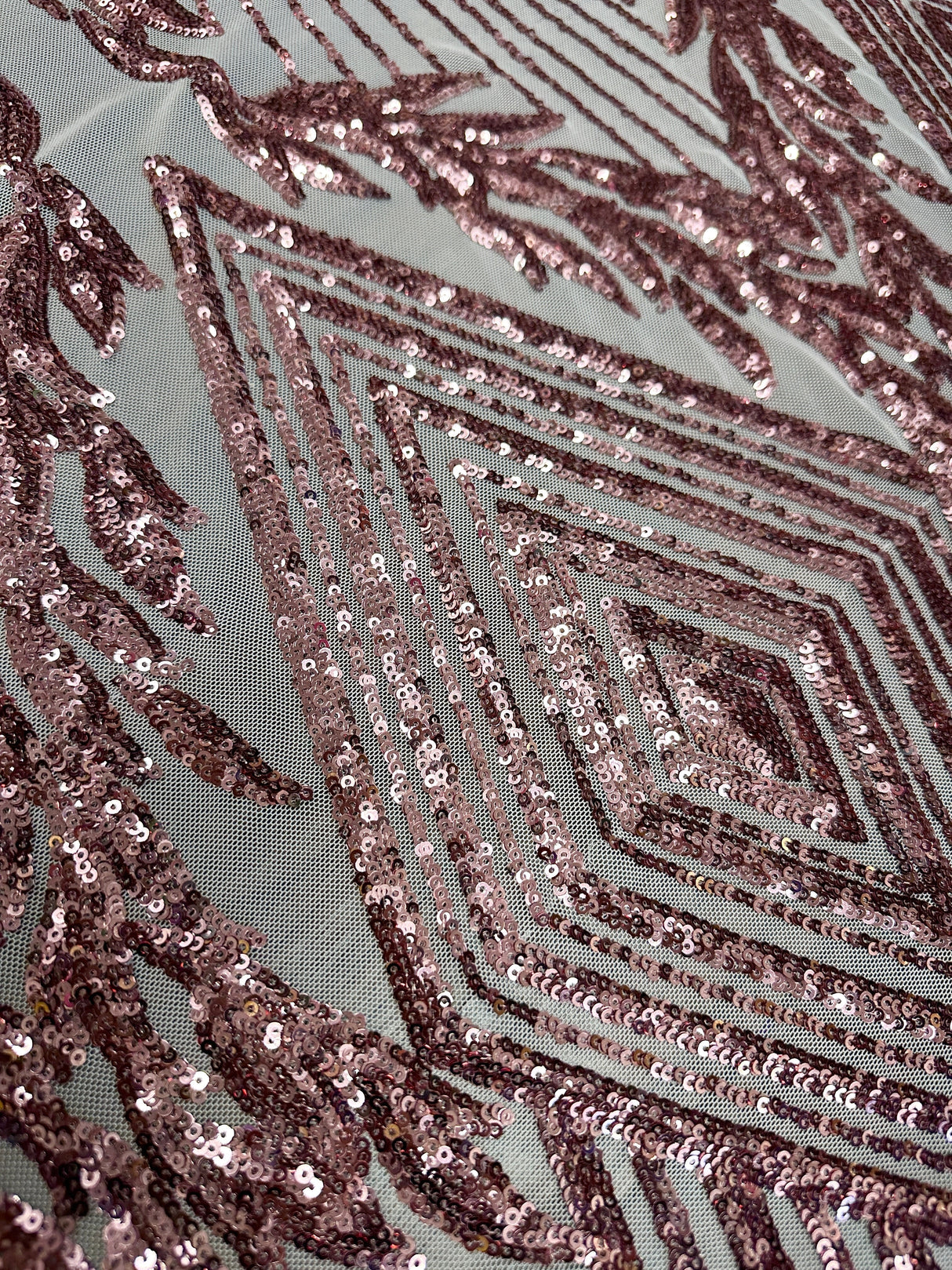 Stretch Sequin Mesh in Blush Pink