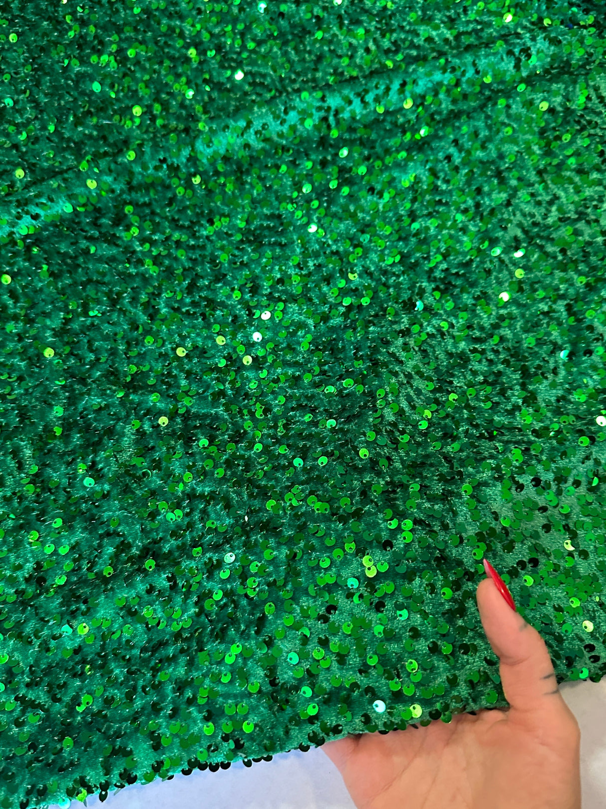 Sequin Velvet Kelly Green