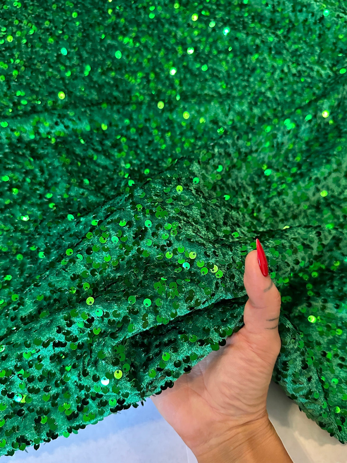 Sequin Velvet Kelly Green