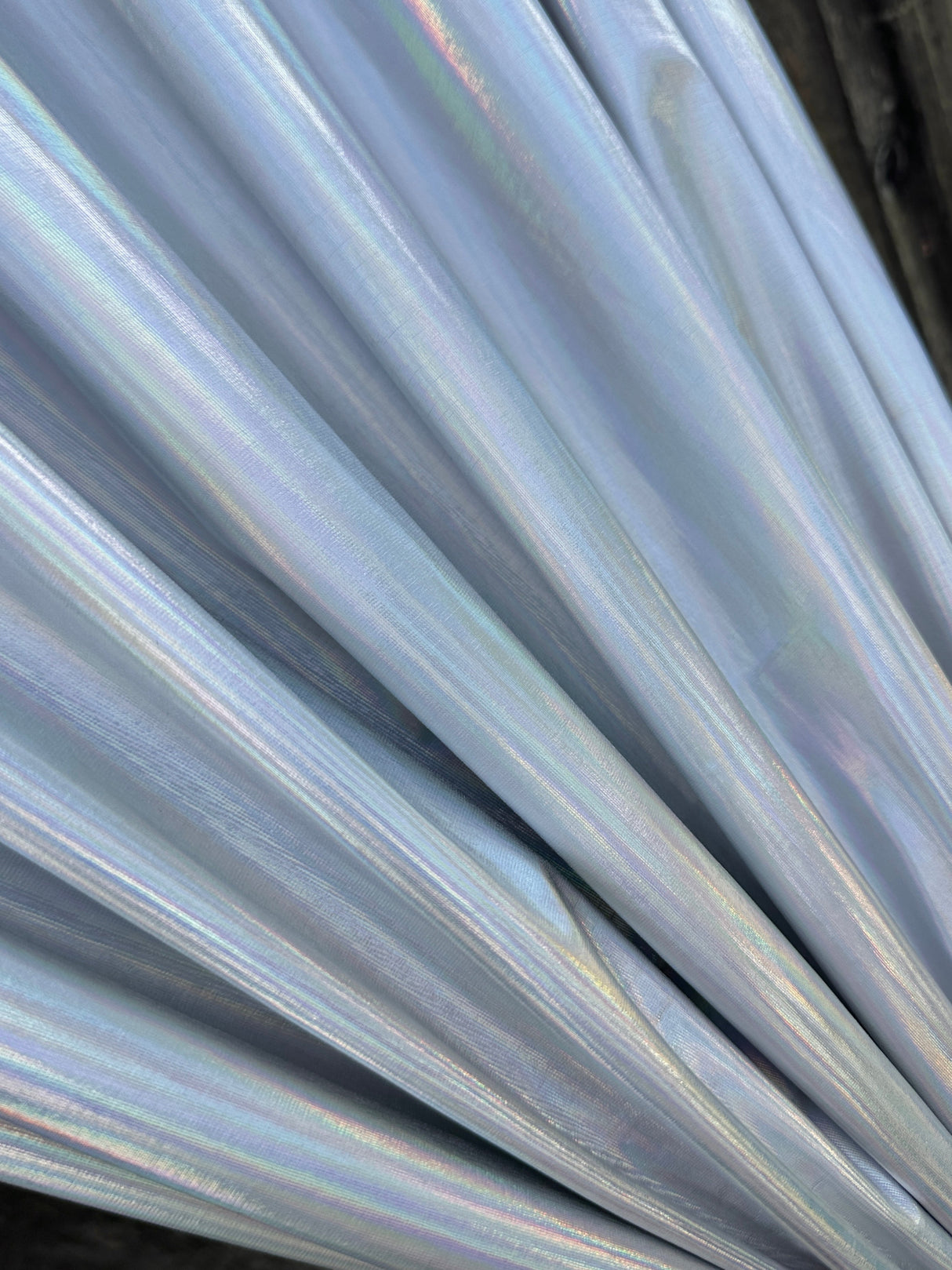 Shiny Silver Coated Spandex Pleather