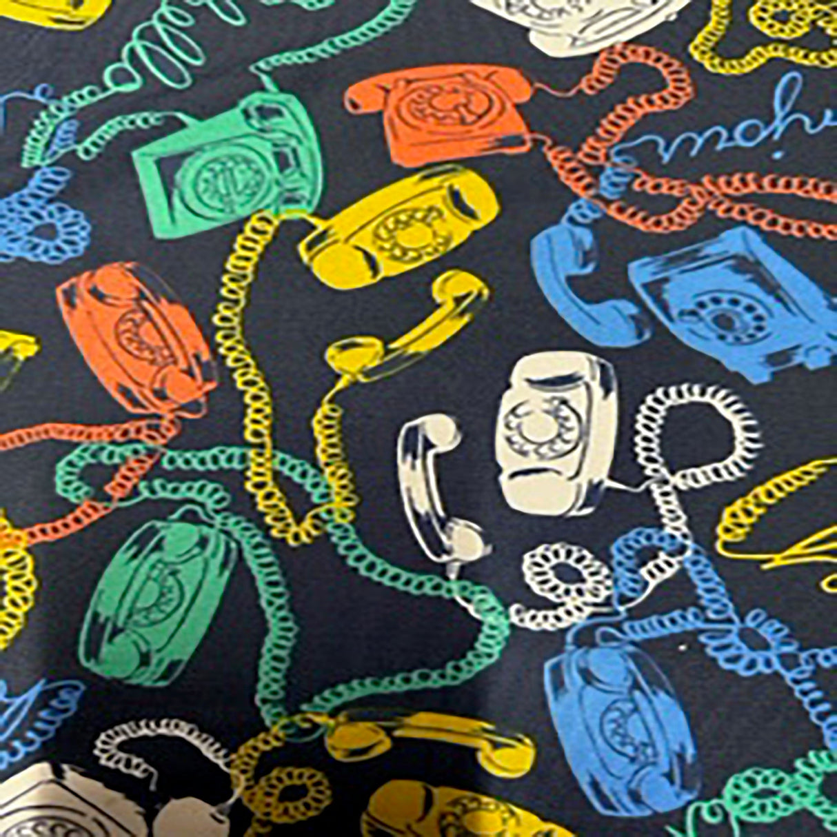 Polyester Spandex Phone Print Fabric 4-Way Stretch