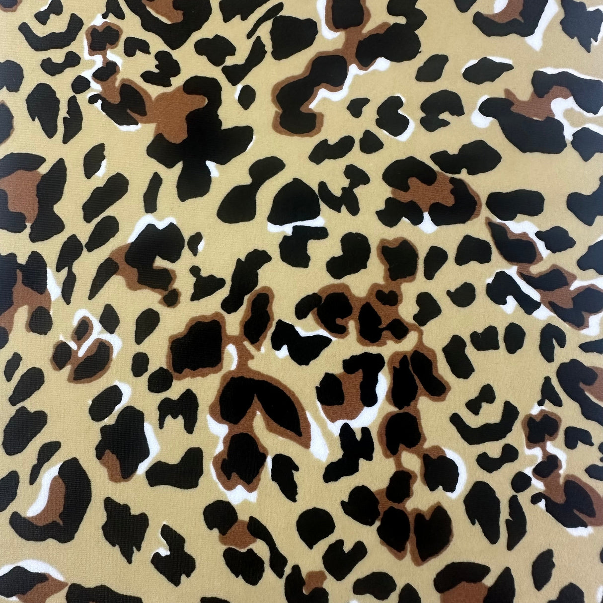 Leopard Print Polyester Spandex Tricot Fabric