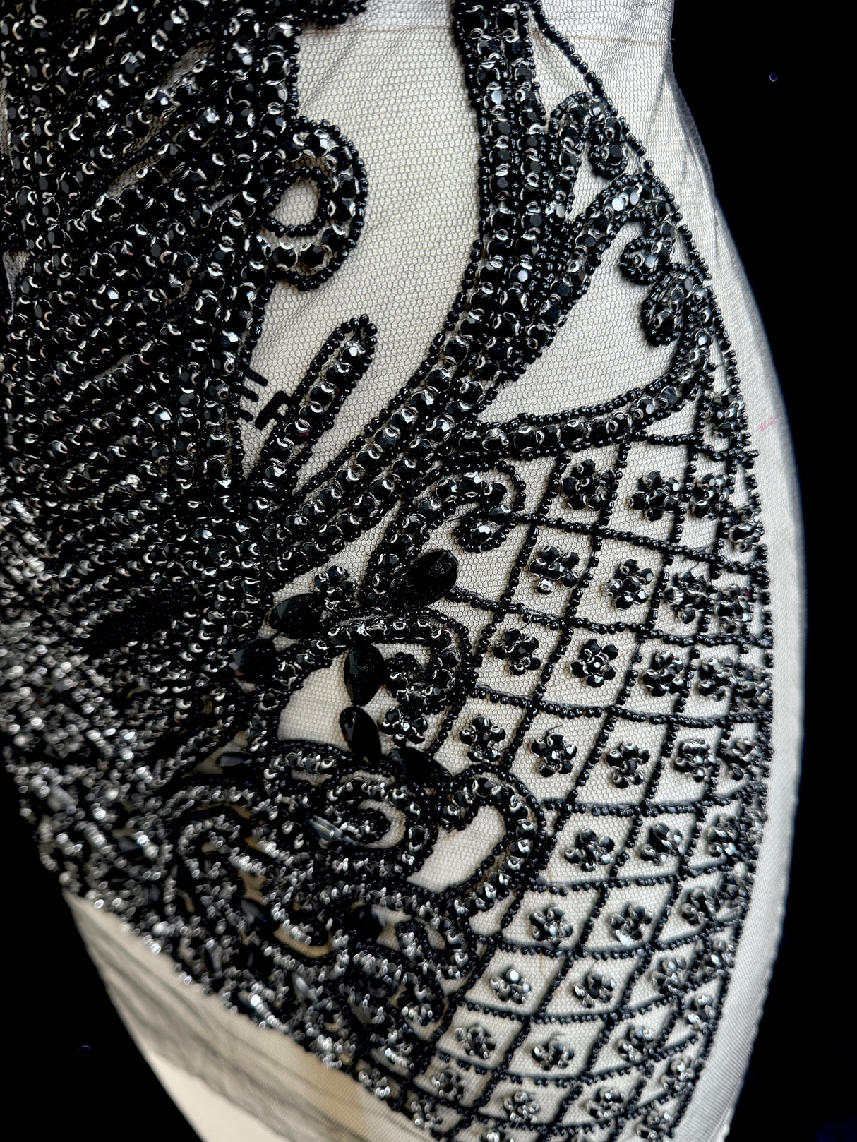Black Rhinestone Bodice Applique