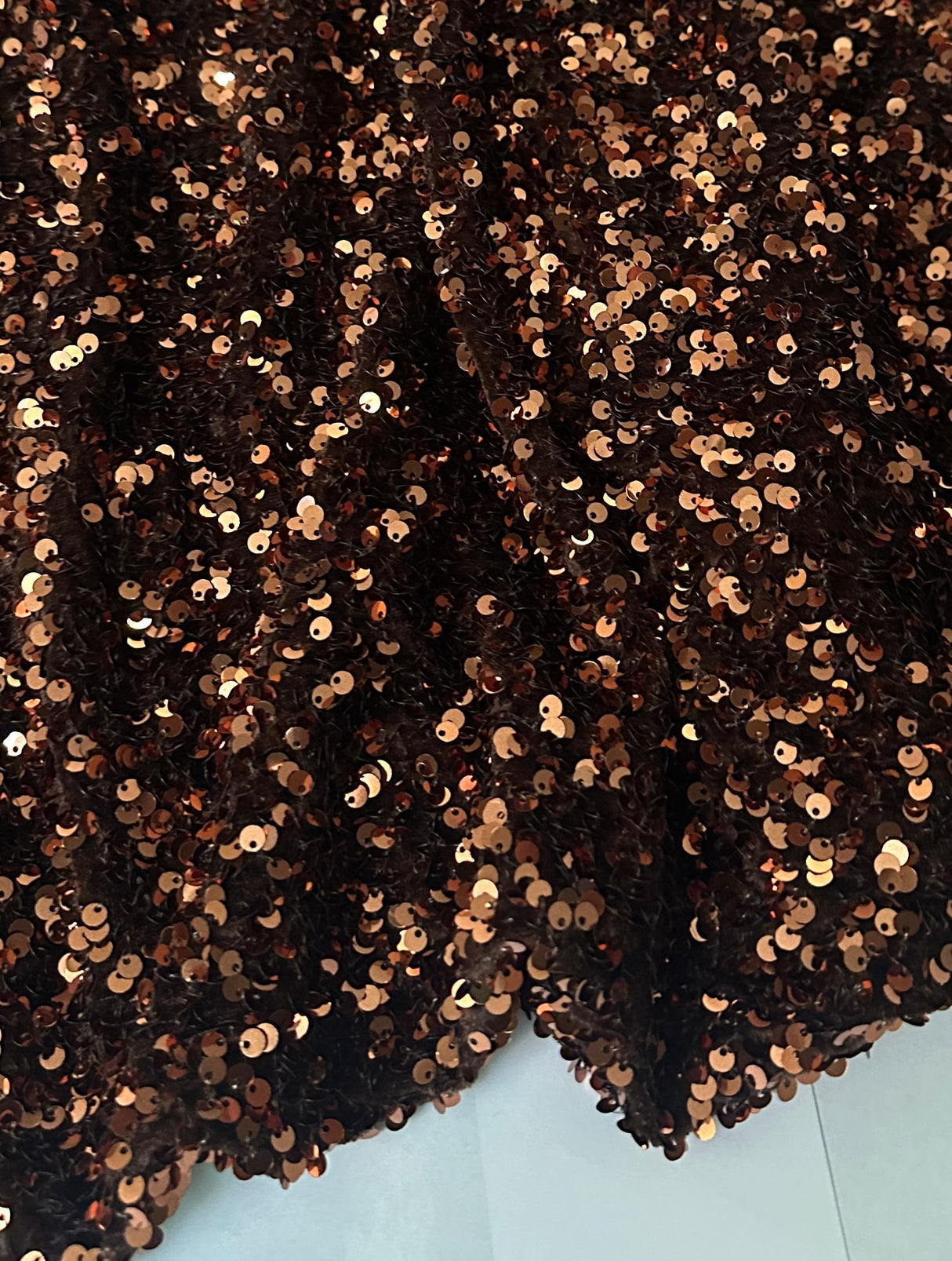 Chocolate Brown Sequin on Velvet