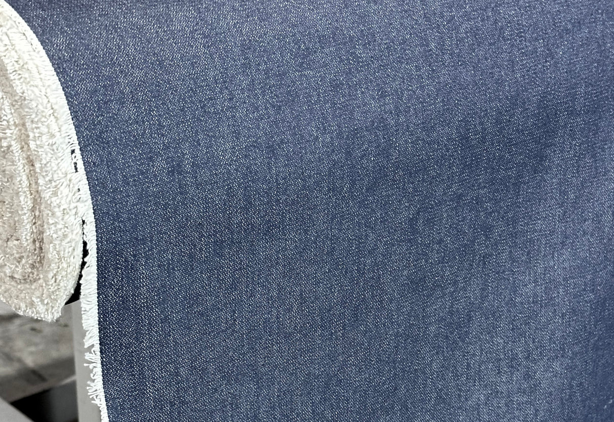 USA Made Deep Indigo Denim 100 Percent Cotton Fabric - Deep Indigo Blue, Ring Spun, 68" Width (By The Yard)