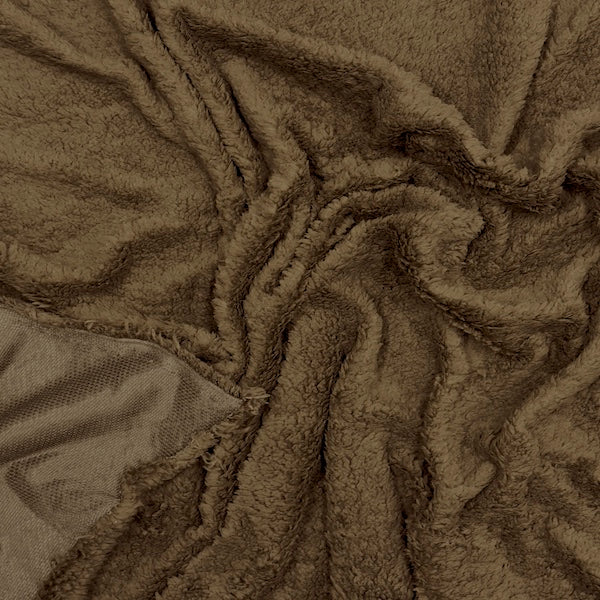 Sherpa Faux Fur Polyester Fabric - Solid, 60" Width (1 Yard)