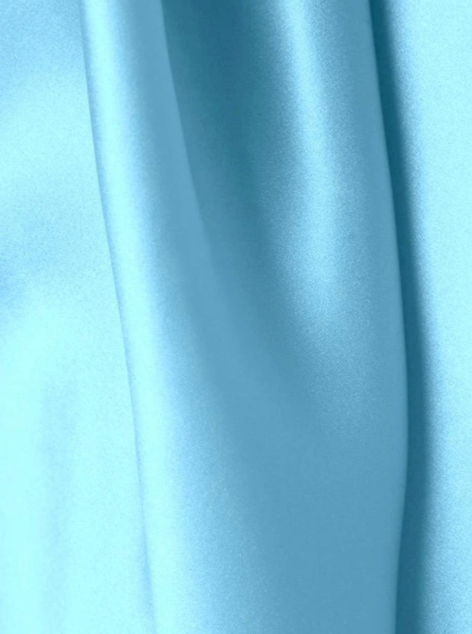 Stretch Silk Satin Baby Blue