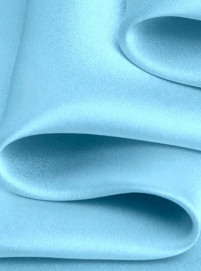 Stretch Silk Satin Baby Blue