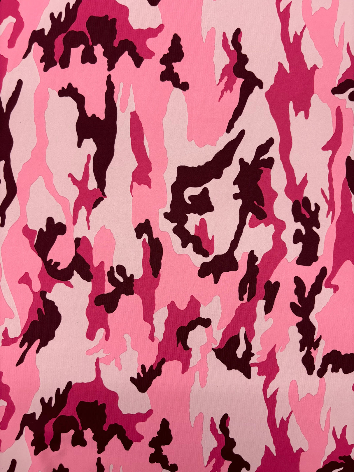 Pink Camouflage Print Polyester Spandex Fabric - Pink Camouflage Print, 58"/60" Width (1 Yard)