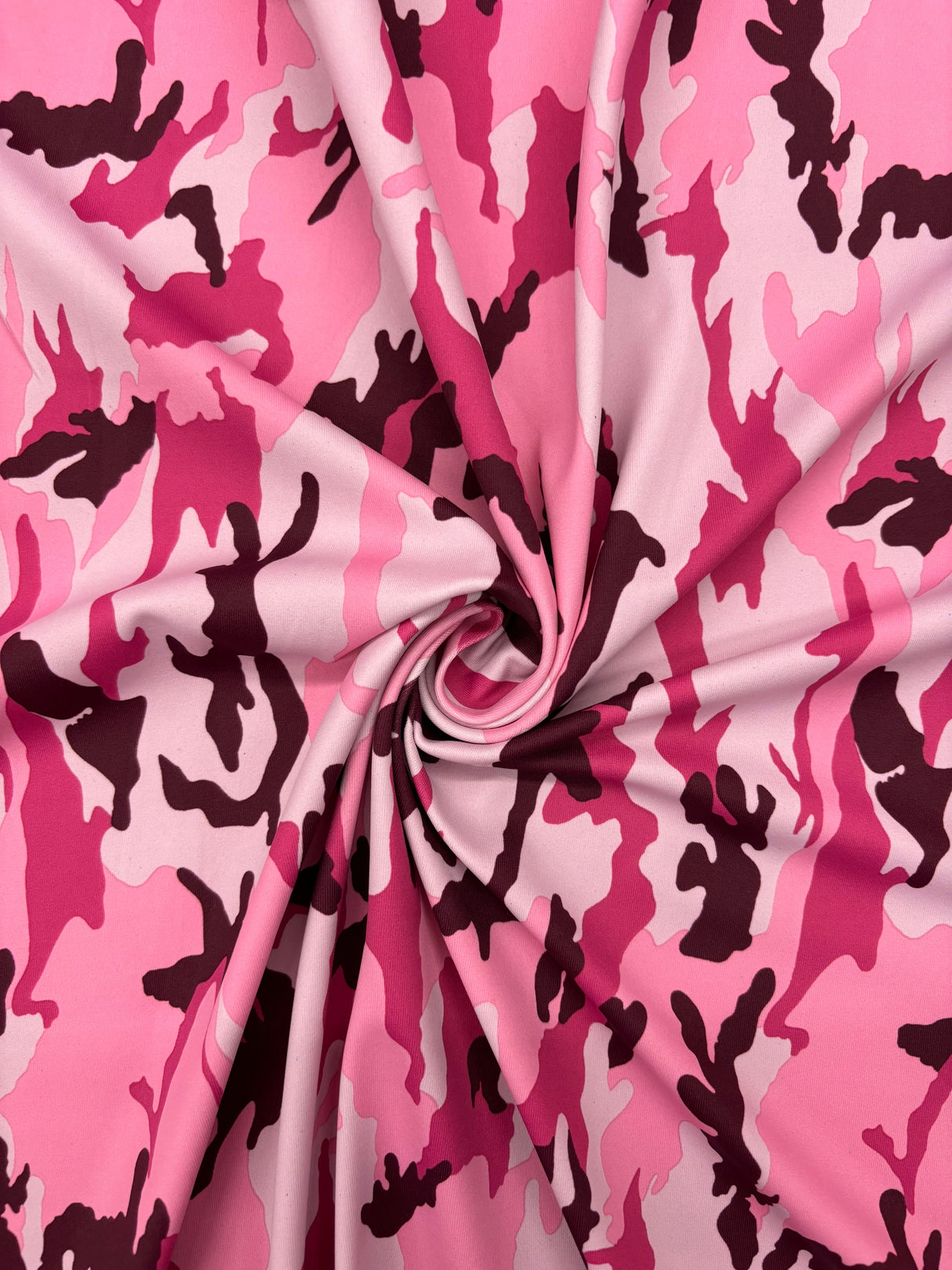 Pink Camouflage Print Polyester Spandex Fabric - Pink Camouflage Print, 58"/60" Width (1 Yard)