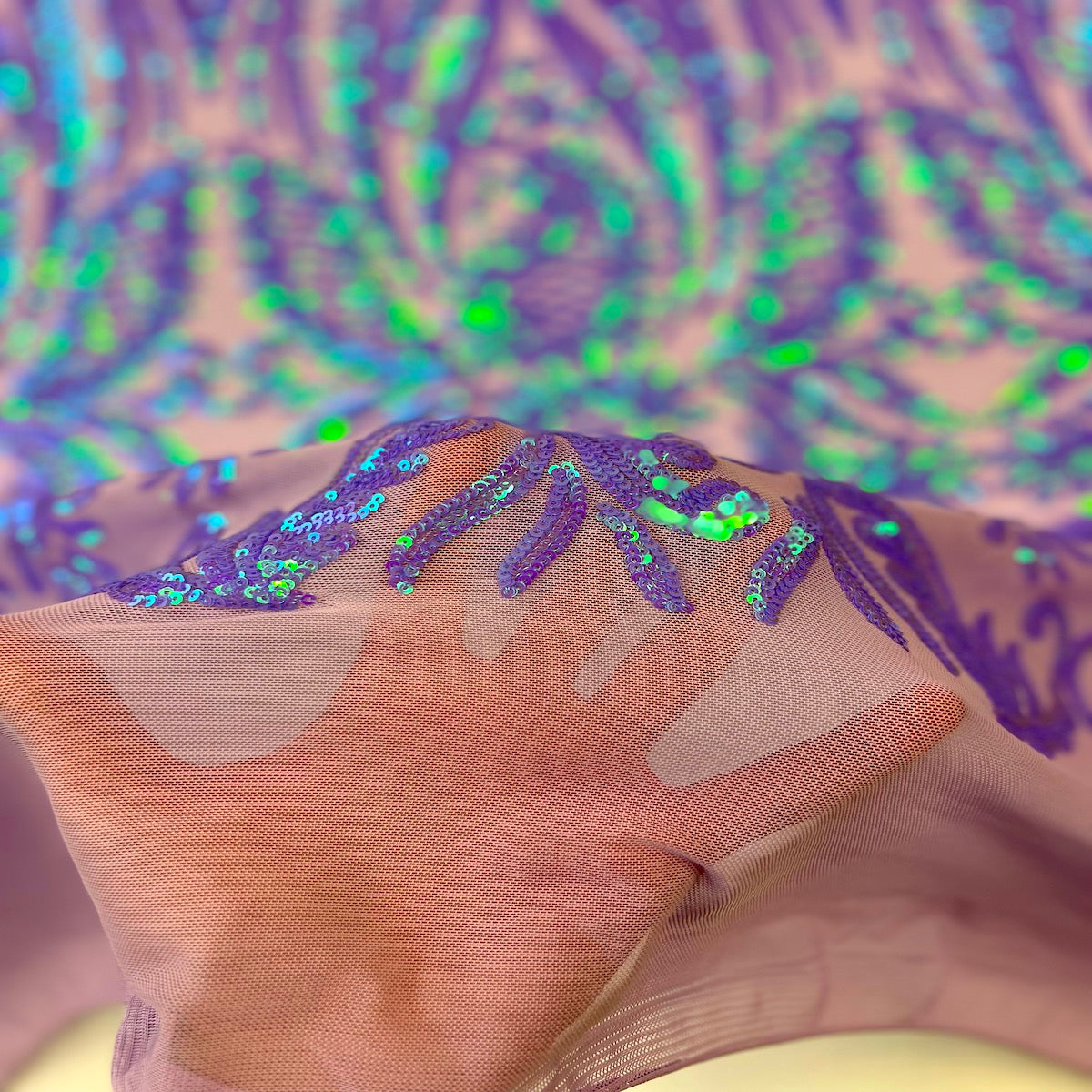 Stretch Sequins Lace Fabric