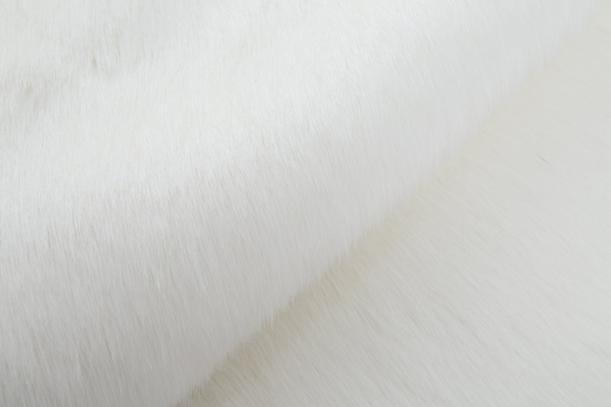Renne Area Rug Bed Cover Collection Faux Fur Fabric - White, Tip Dye Gray, Animal Shape, 5' X 8', 2' X 6', 2' X 3' (1 Unit)