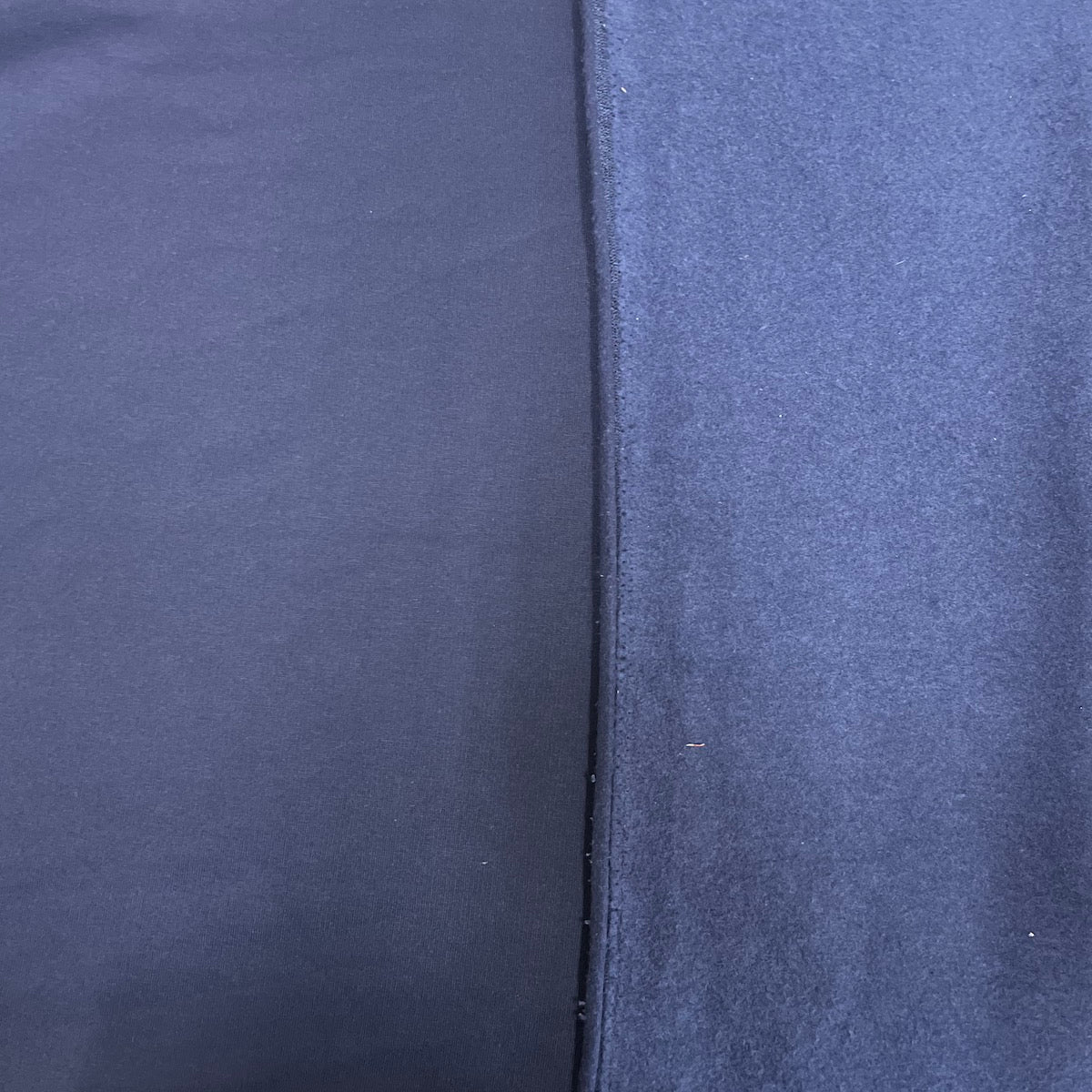 Sweatshirt Knit Fleece Polyester Cotton Fabric - Navy, Black, White, 62" Width, 400 GSM (1 Yard)