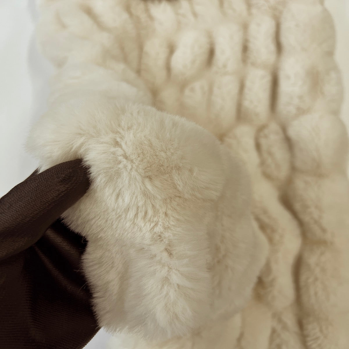 Faux Fur Fabric Ruched Chinchilla Stretch